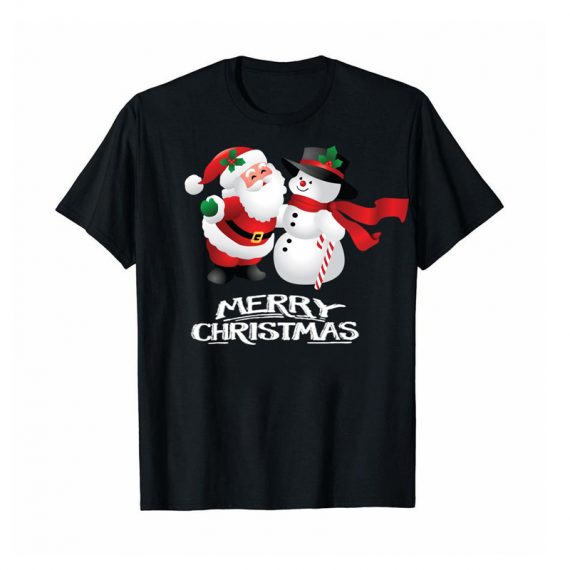 Snowman And Gift Merry Christmas T Shirt