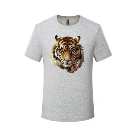 Womens Gray Animal Tiger Print T Shirts