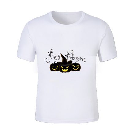White Halloween Pumpkin T Shirt