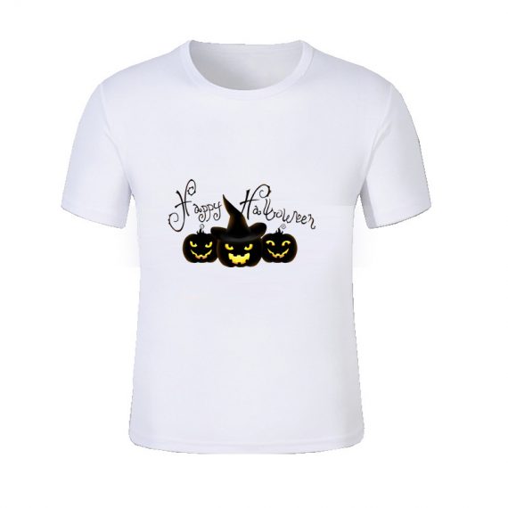 White Halloween Pumpkin T Shirt