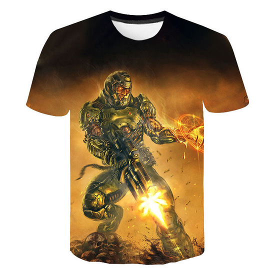 Mens Colorful Doom Game T Shirts