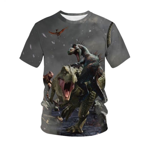 Adult And Kids Dinosaur Printing Jurassic Park Shirt