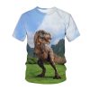 3D Style Adult And Kids Jurassic Park Dinosaur Shirt