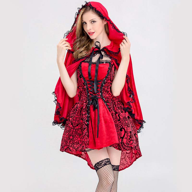 Little Red Riding Hood Womens Short Cape Costumes - MYanimec