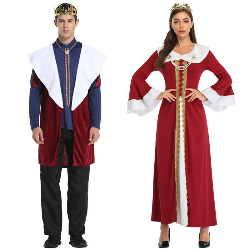 Couples Halloween Queen And king Adults Costumes - MYanimec