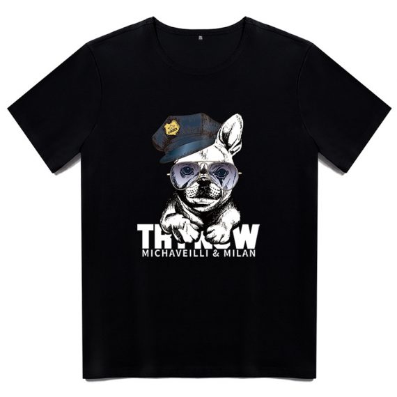 Black Unisex Print Dog T Shirts