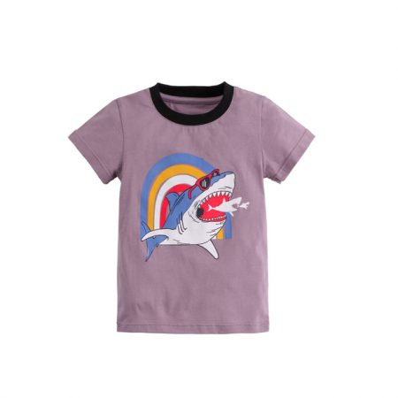 Basic Baby Sharks Character Short Sleeve Shirts