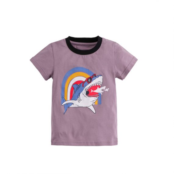 Basic Baby Sharks Character Short Sleeve Shirts