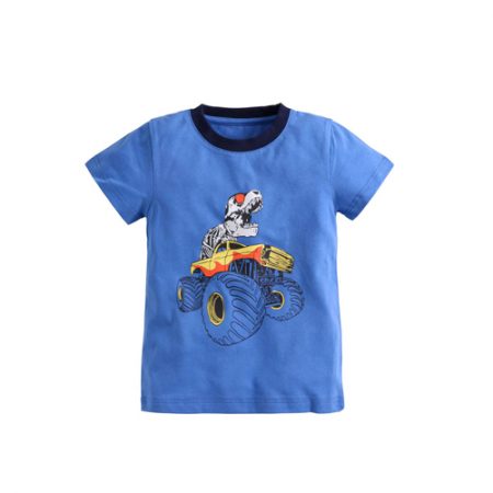 Cool Dinosaur Short Sleeve Dark Blue Shirts