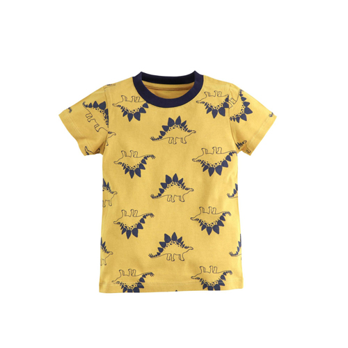 Short Sleeve Shirts Dinosaur Yellow Tee