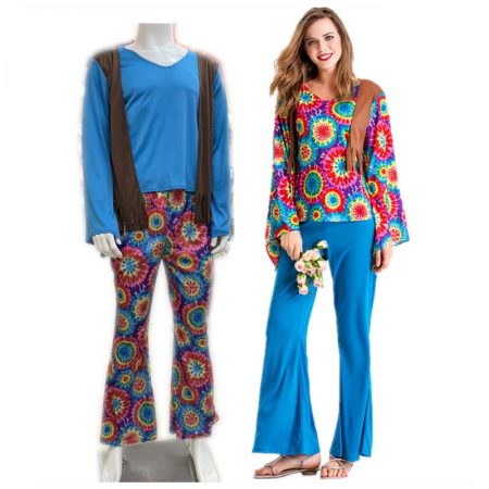 80s Couples Halloween Blue Disco Costumes