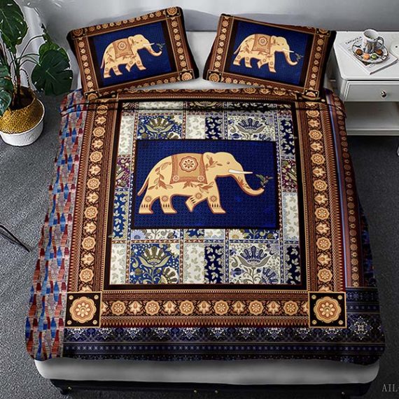 Elephant Bed Set 3D Style Boho Duvet Cover