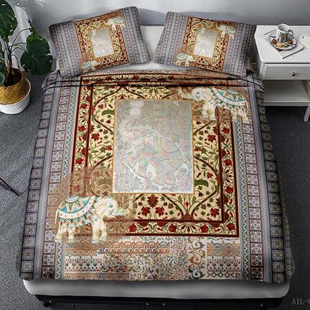 Elephant Comforter Set Boho Duvet Cover