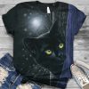 3D Style Cartoon Printing Cat Tee Shirts