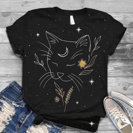 Cut 3D Printing Cat Tee Shirts