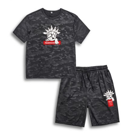 Dog Print Unisex Camo Shirts and Pants