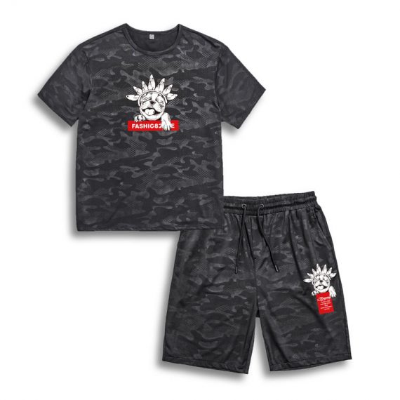 Dog Print Unisex Camo Shirts and Pants