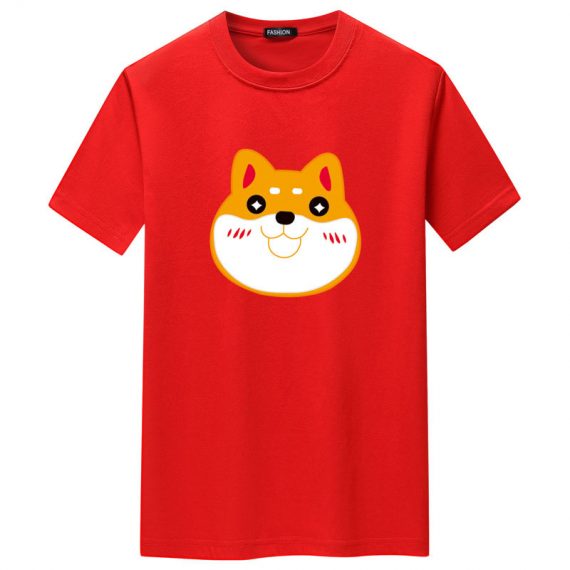 Pure Color Cartoon Print Dog T Shirts