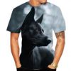 3D Style Funny Mens Tops Big Dog Shirts