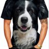 3D Style Funny Mens Tops Big Dog Shirts