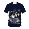 Wolf Shirts Mens Three Wolves Tops