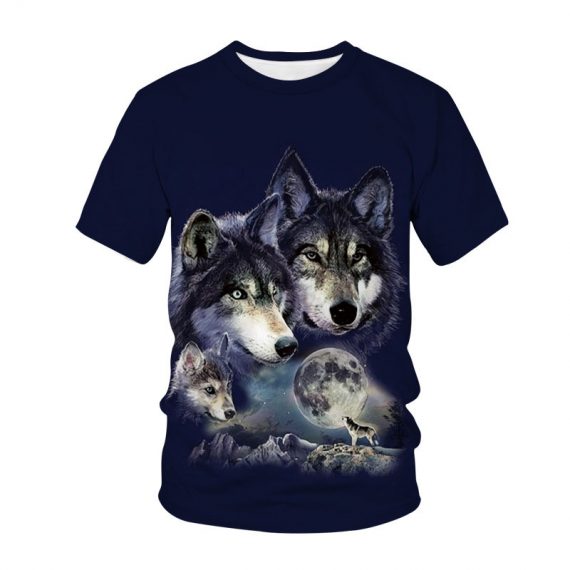 Wolf Shirts Mens Three Wolves Tops