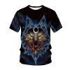 Wolf Shirts Mens Three Wolves Tops