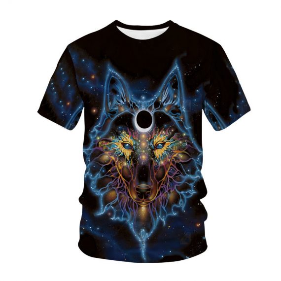 Wolf Shirts Mens Three Wolves Tops