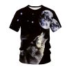Wolf Shirts Mens Three Wolves Tops