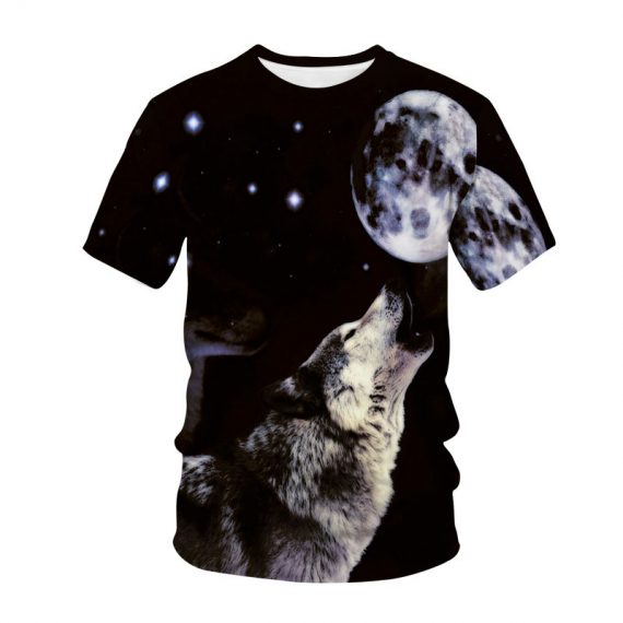 Wolf Shirts Mens Three Wolves Tops