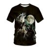 Wolf Shirts Mens Three Wolves Tops