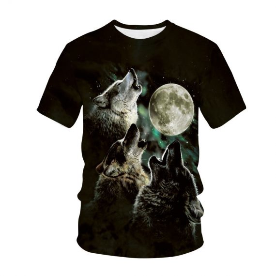 Wolf Shirts Mens Three Wolves Tops