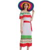 Womens Traditional Mexican Dress Holiday Costume