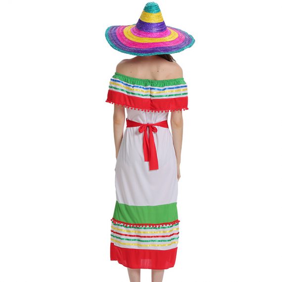 Womens Traditional Mexican Dress Holiday Costume