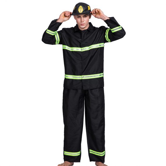 Halloween Fireman Firefighter Costume Cosplay Suit Outfit