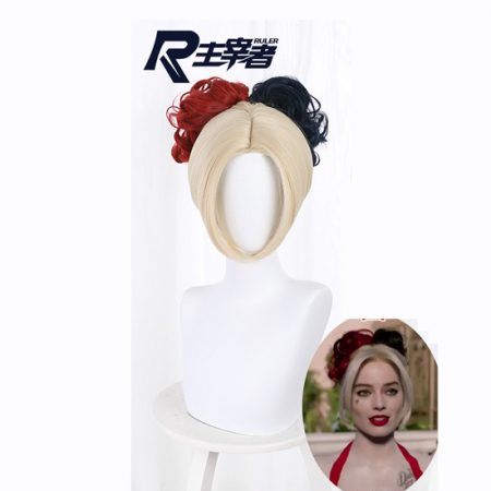 Movie Short Mixed Women Harley Quinn Wig