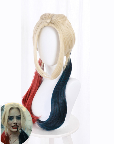 Long Mixed Women Harley Quinn Wig