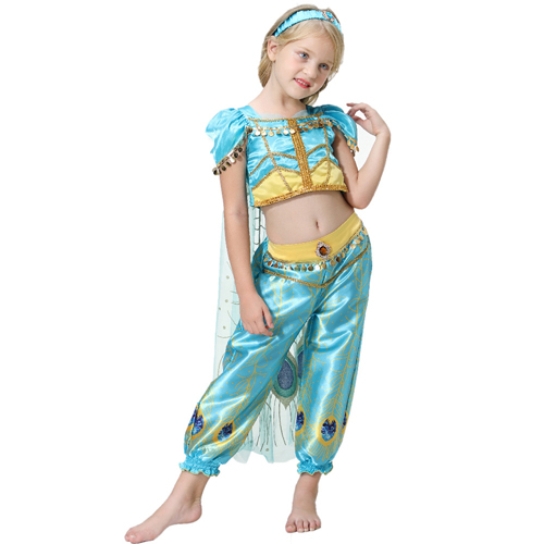 Girls Princess Costumes Blue Kids Dress
