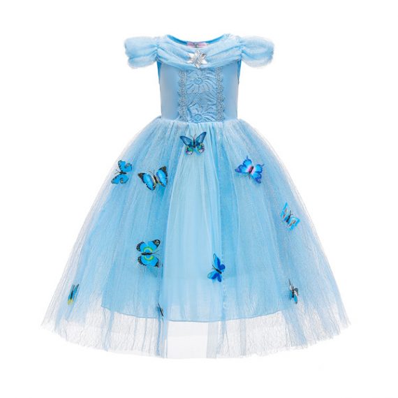 Cute Girls Princess Costumes Blue Dress