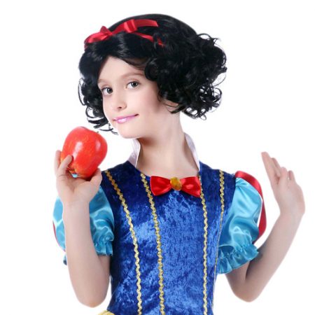 Girls Princess Black Wig