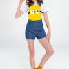 Girl Minion Costume Adults Despicable Me T-Shirt And Short Set