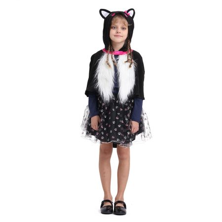 Cute Cat Costume Halloween Black Dress