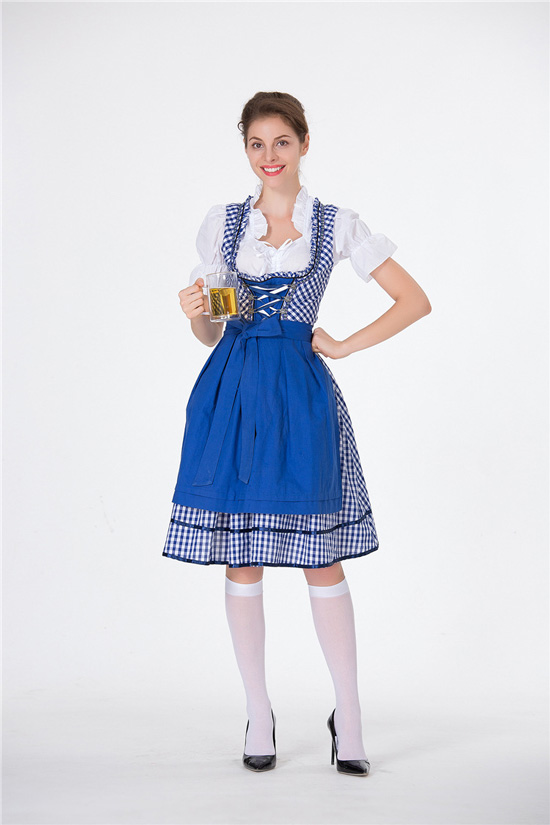 Womens Oktoberfest Costumes Dress Blue Outfit