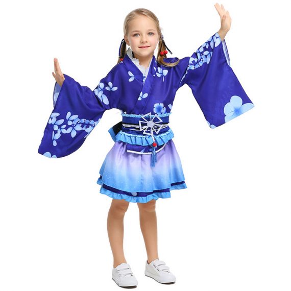 Girls Japanese Kimono Traditiona Dress