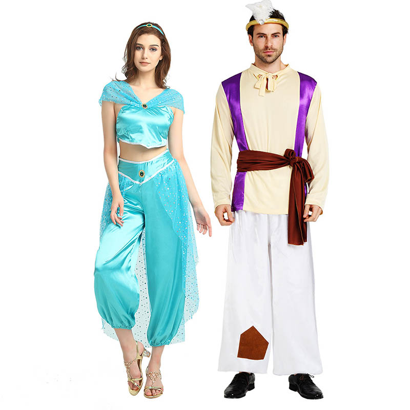 Halloweem Aladdin Outfit Adult Couple Costume - Myanimec