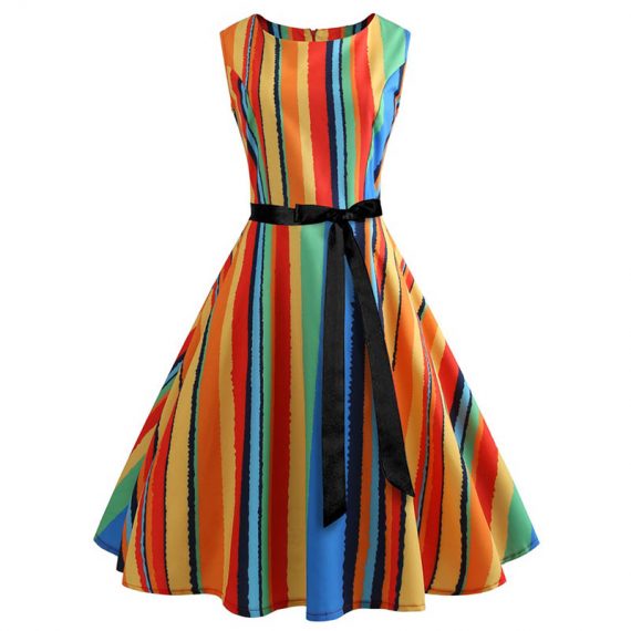 Female Sleeveless Vintage Dresses Adult 50s Outfits