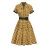 Adult Vintage Dresses Women Short Sleeve 50s Style Clothing
