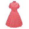 Adult Vintage Dresses Women Short Sleeve 50s Style Clothing