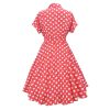 Adult Vintage Dresses Women Short Sleeve 50s Style Clothing
