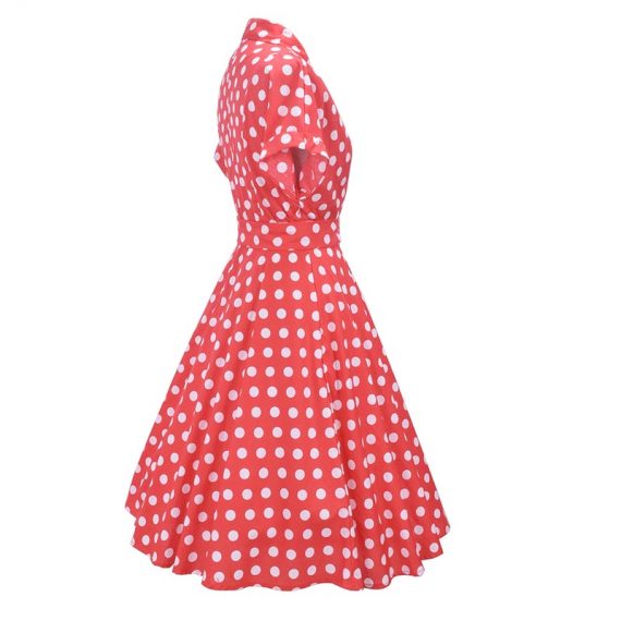 Adult Vintage Dresses Women Short Sleeve 50s Style Clothing